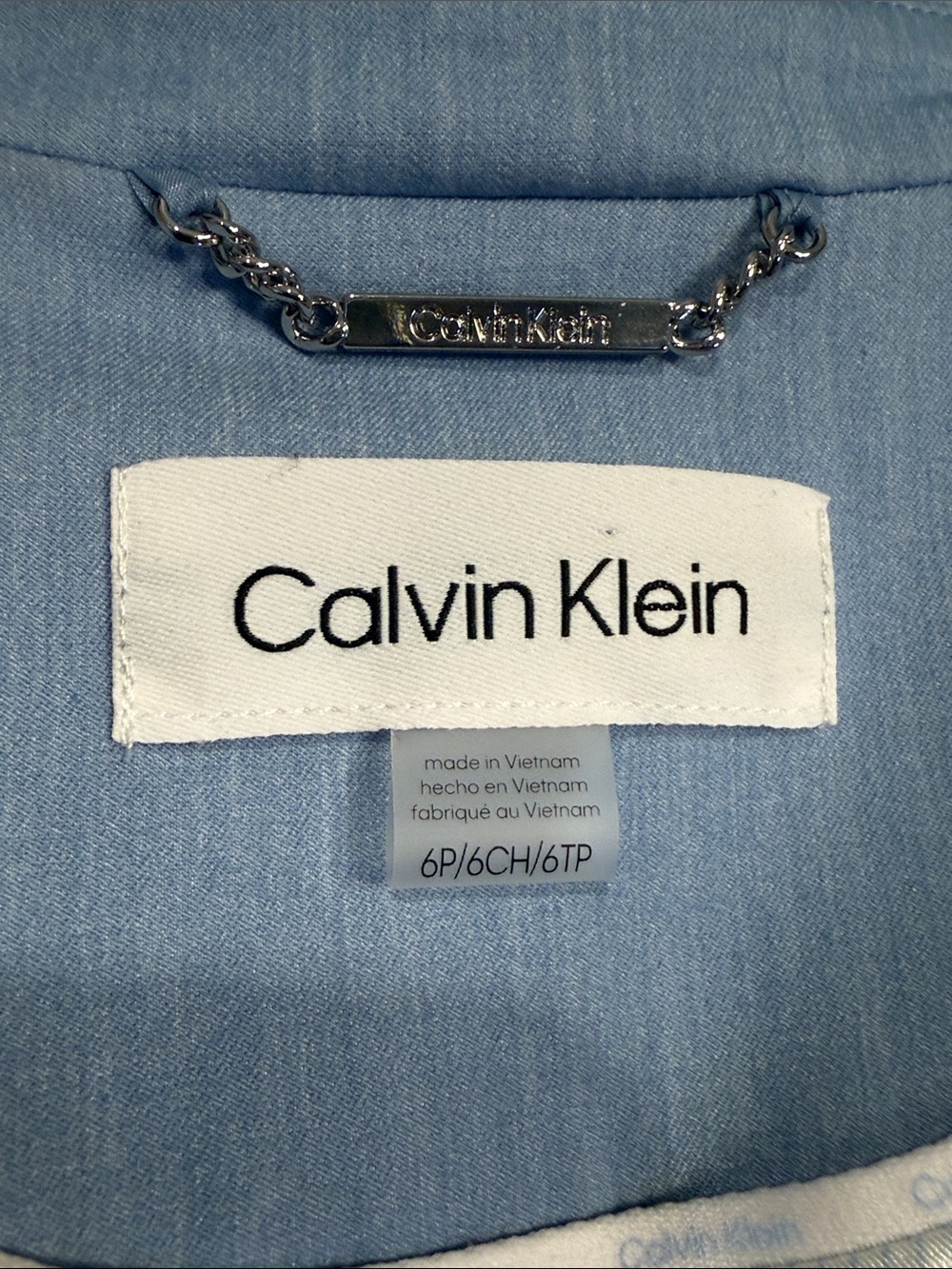 NWOT!! Calvin Klein Light Blue Tailored Open-Front Blazer - Picture 4 of 5